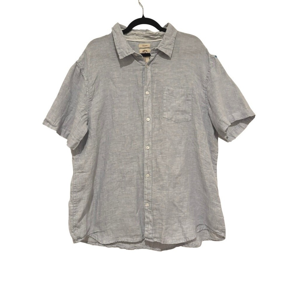 Panama Jack men's sz XXXL blue linen short sleeve button down collared shirt H